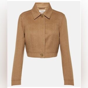 MaxMara Foglia Camel Hair biker jacket cropped blazer Size US 4